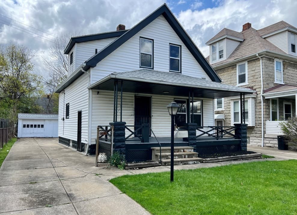 Side and front angle of the renovated Cleveland house