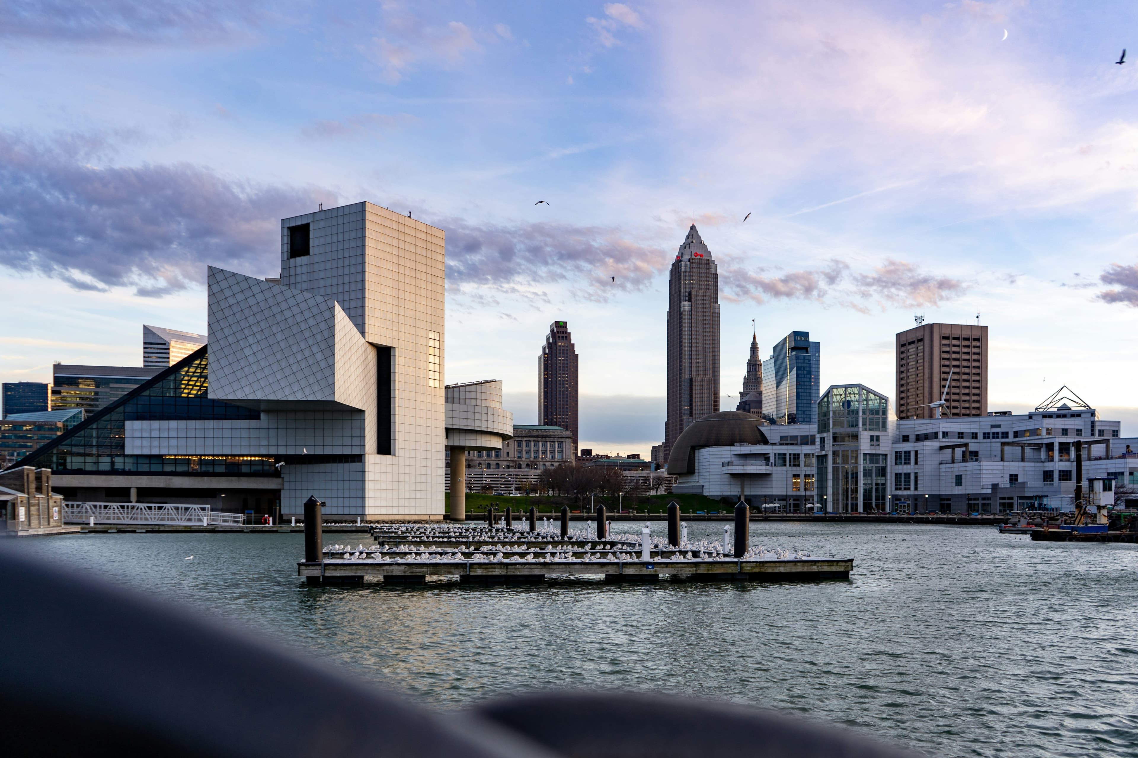 Downtown Cleveland skyline viewed across the waterfront