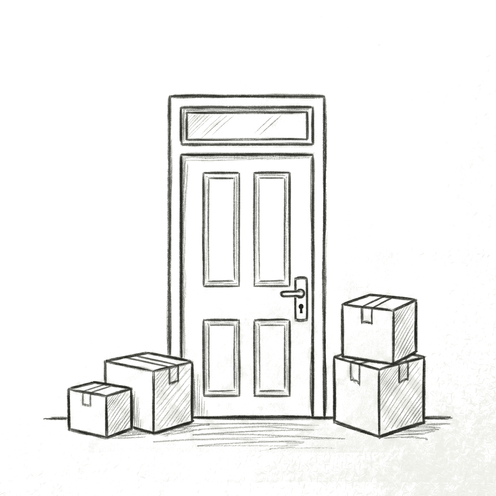 Sketch illustration representing relocation or moving