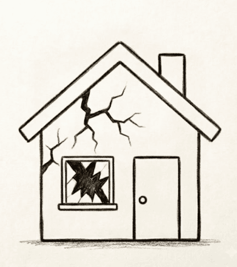 Older home needing repairs illustration