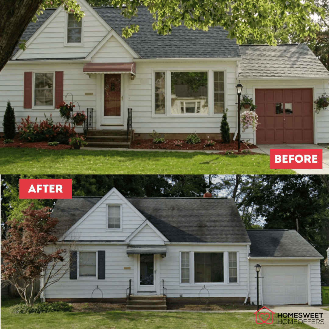 Before and after South Euclid house renovation